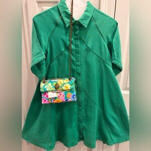 CARYN LAWN GREEN LINEN LADIES DRESS ⭐️WITH POCKETS⭐️